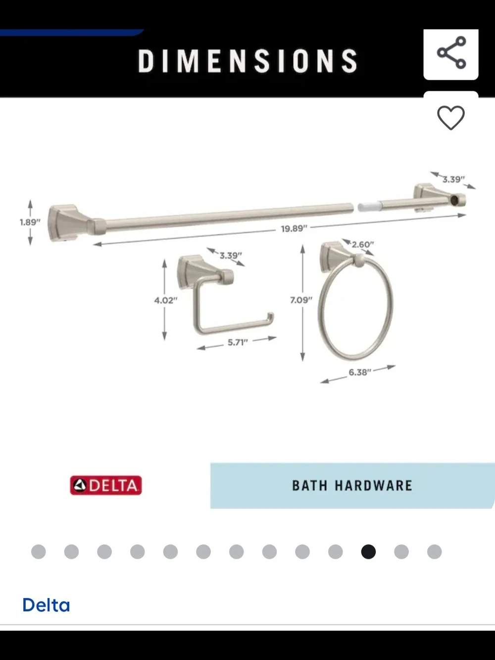 Delta SpotShield Brushed Nickel 3-Piece Bath Accessory Set